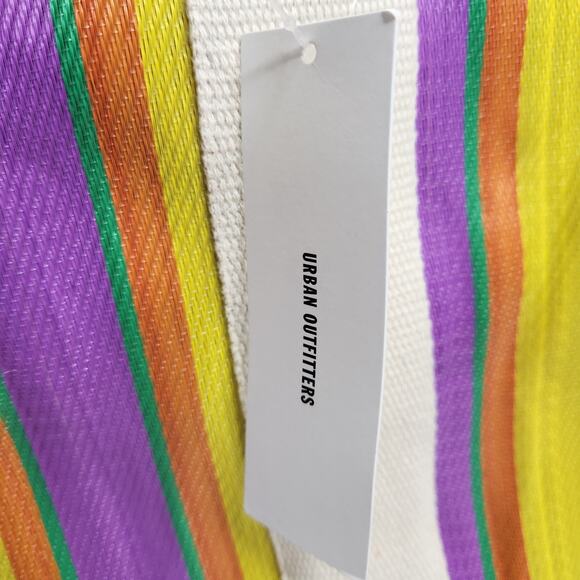 Urban Outfitters BDG Serena Mesh Tote Bag Medium Size Multi Stripe Purple Yellow - Picture 5 of 14